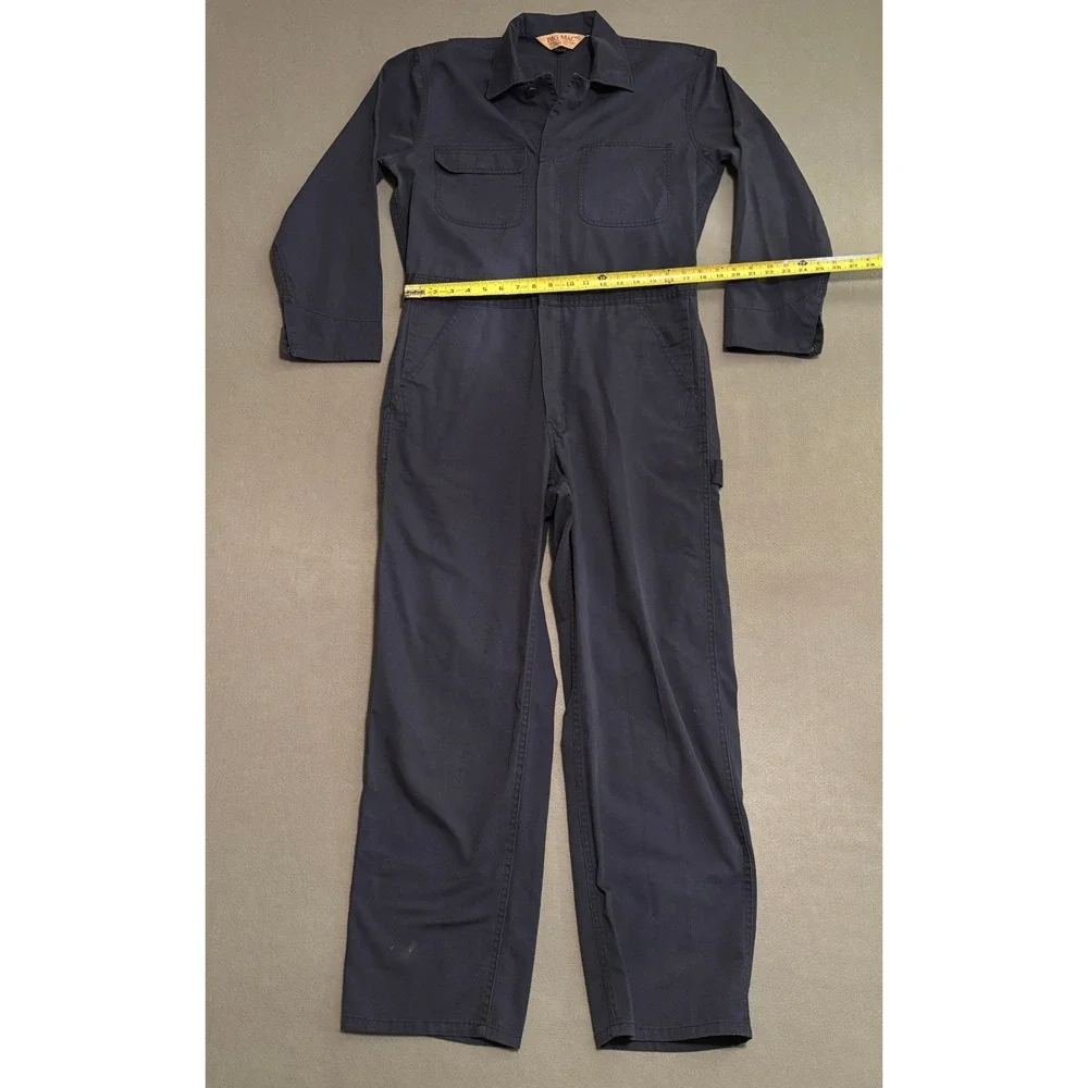 Big Mac Mens Vintage Navy Blue Long Sleeve Coveralls Workwear Jumpsuit 42 Reg